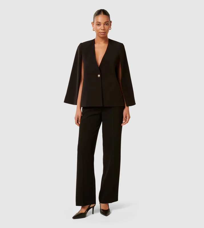 فورايفر نيو LARA Solid Cape Sleeves Blazer